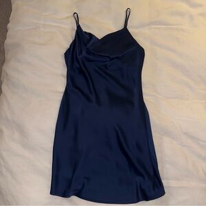 Urban outfitters Elegant Navy Blue Slip Dress Cowl neck S